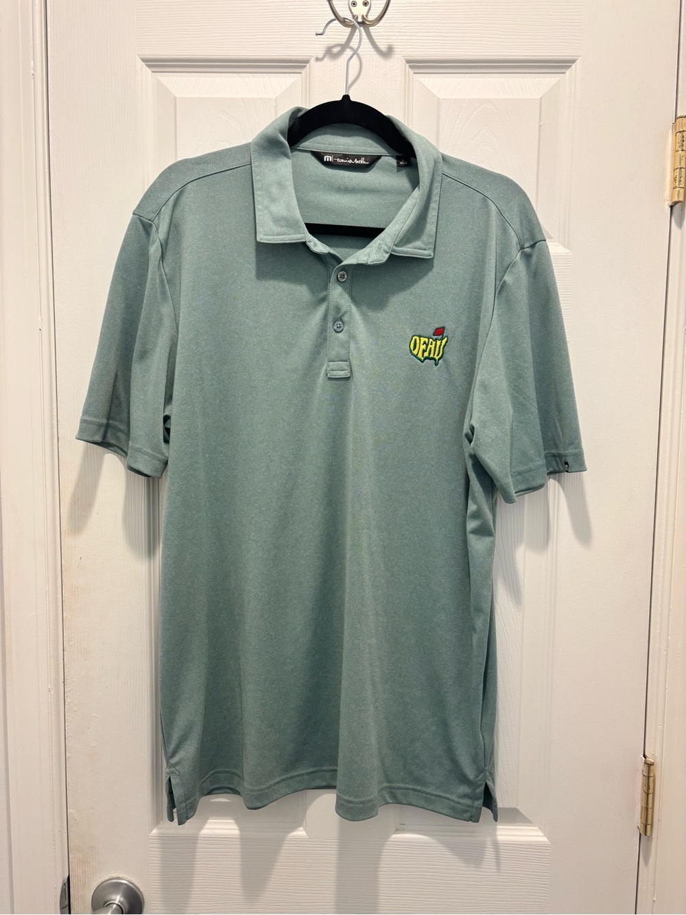 Travis Mathew Men's Sage Green Polo with Small Chest Logo